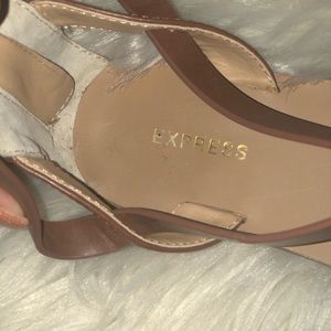 Brown express leather gladiator sandals